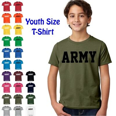 US ARMY Kids Boys Girls T Shirt Child Children YOUTH FIT Tee T Shirt