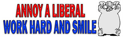Conservative Annoy A Liberal Work Hard and Smile Right Wing Sticker GOP Decal 12