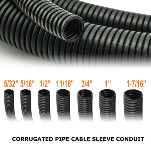 Split Wire Loom Cable Conduit Black Polyethylene Tubing Flexible Sleeving Tube